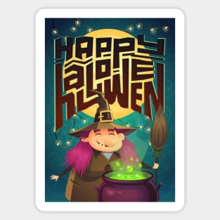 Happy Halloween Granny Witch Sticker